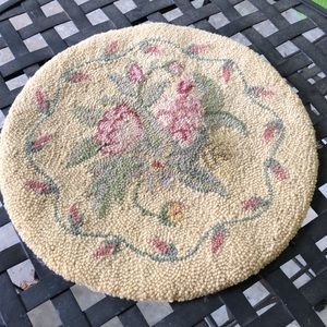 Vintage Round Hook Chair Seat Table Cover Floral Shabby Design-Golden Yellow